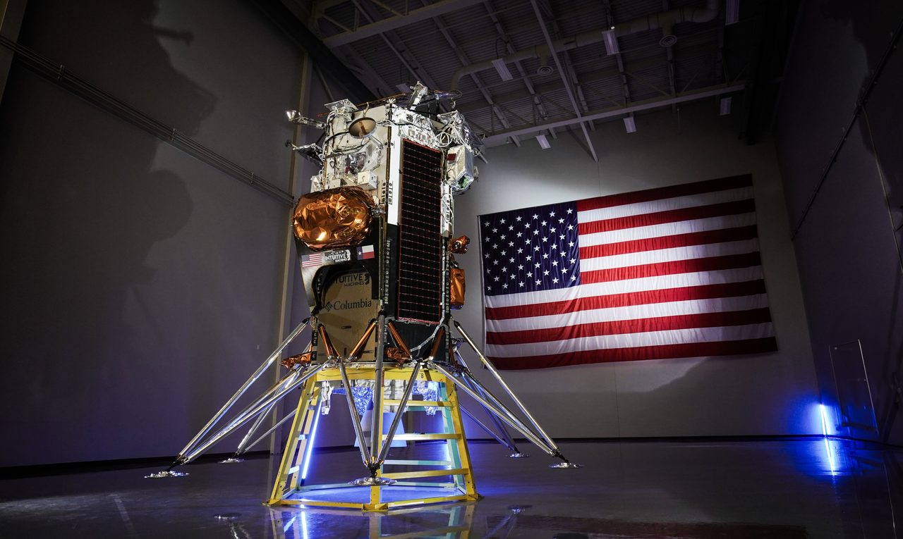 Intuitive Machines' Nova-C lunar lander designed for NASA's CLPS initiative, ready to deliver payloads to the Moon.