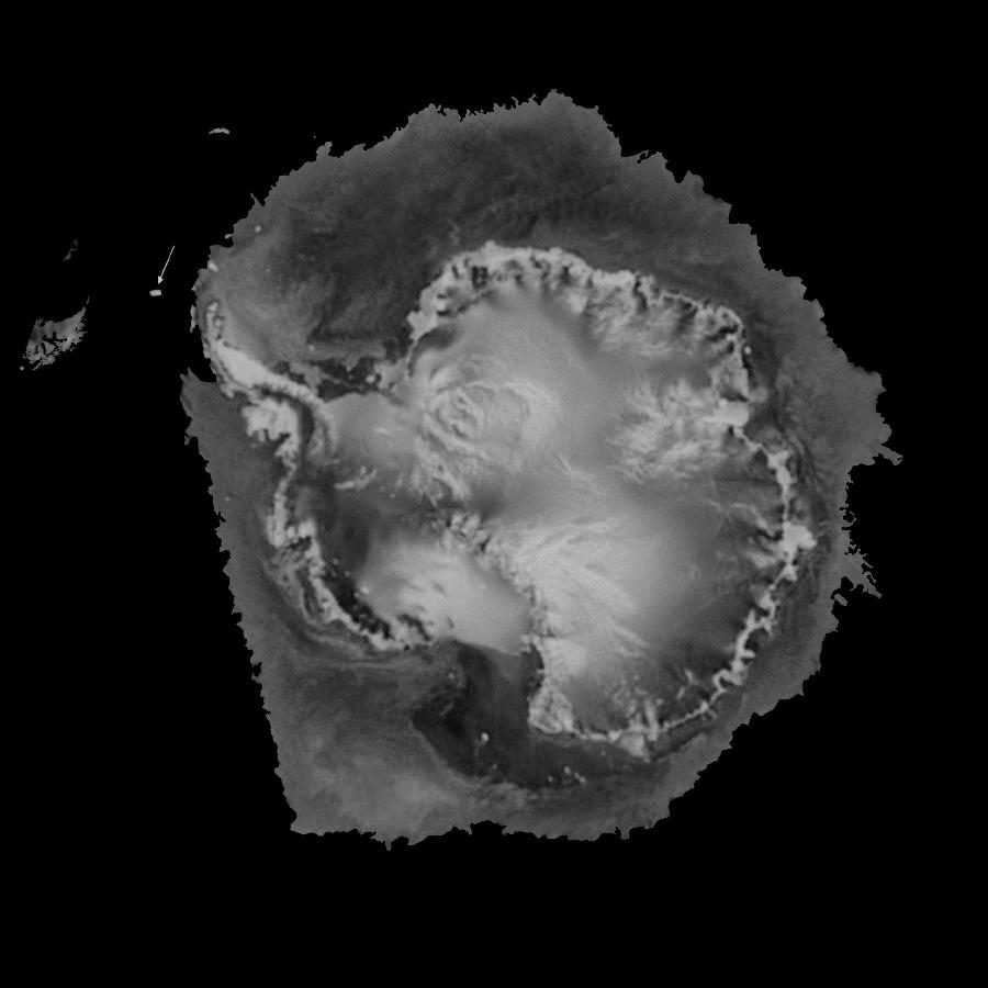 Satellite image of giant iceberg tracked by NASA's QuikScat for shipping safety
