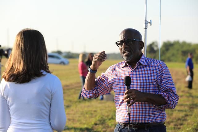 Al Roker interviewing NASA scientists about the GOES-R satellite mission.