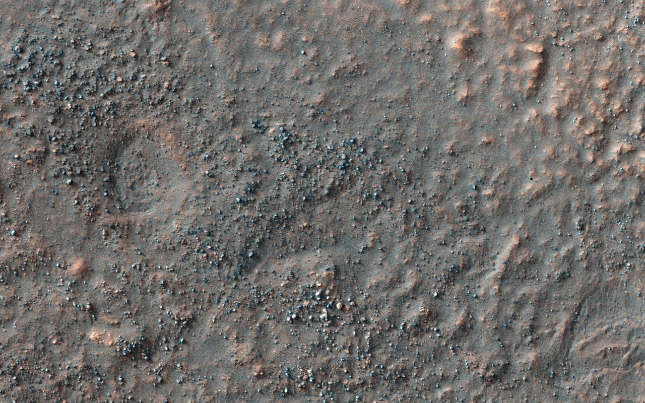 NASA Mars Reconnaissance Orbiter image aiding search for Mars 2 lander debris field on Martian surface.