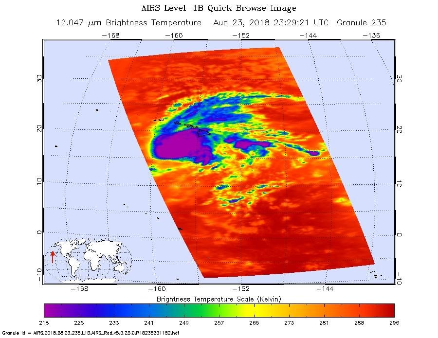 Hurricane Lane as Viewed by NASA's AIRS Instrument