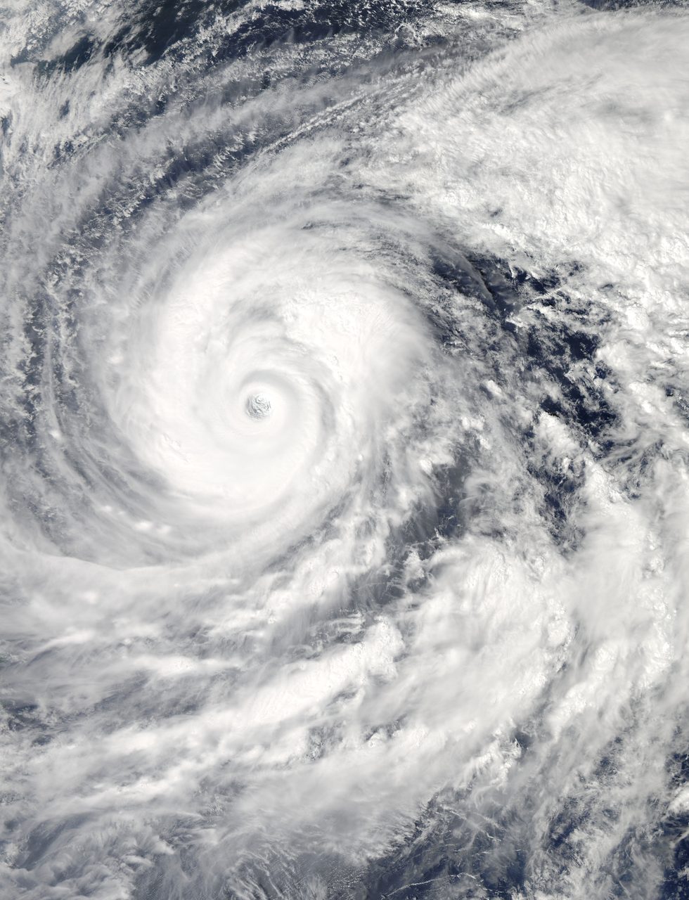 NASA's Aqua Satellite capturing detailed imagery of Super Typhoon Vongfong swirling over the ocean.