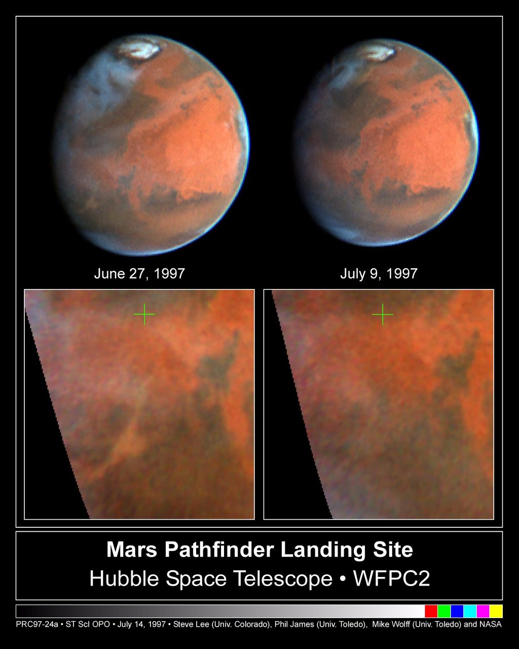 Fading Martian dust storm revealing surface details as storm dissipates.