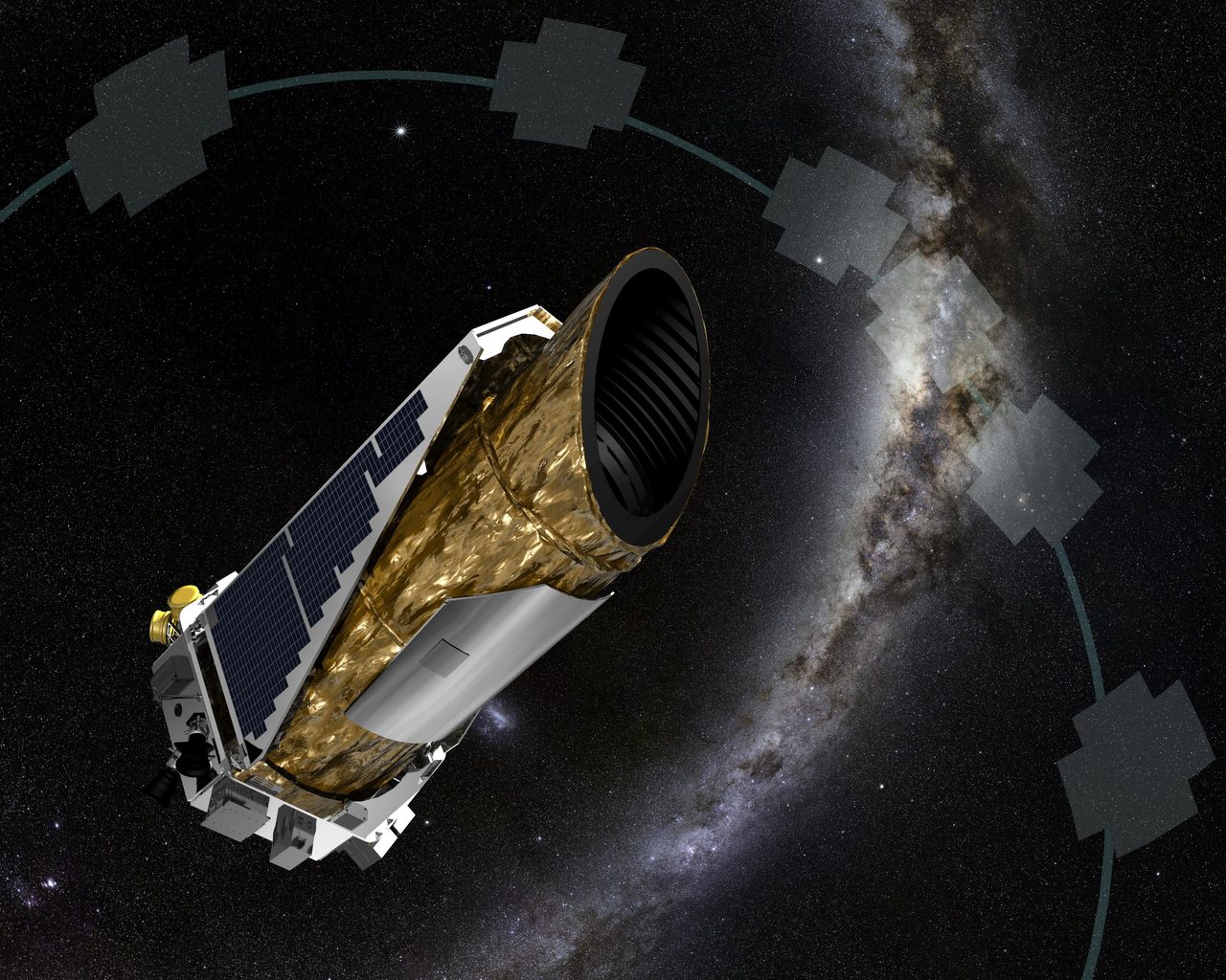 Artist's concept of NASA's Kepler spacecraft in K2 mission, discovering its first exoplanet.