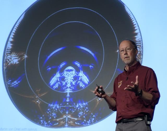 Panel of experts discussing Mars InSight mission at a media briefing event.