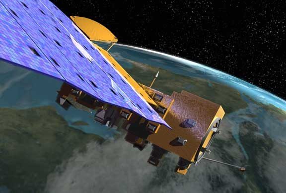 NASA's Aqua Satellite in space, marking its 10th anniversary of Earth observation and climate data collection.