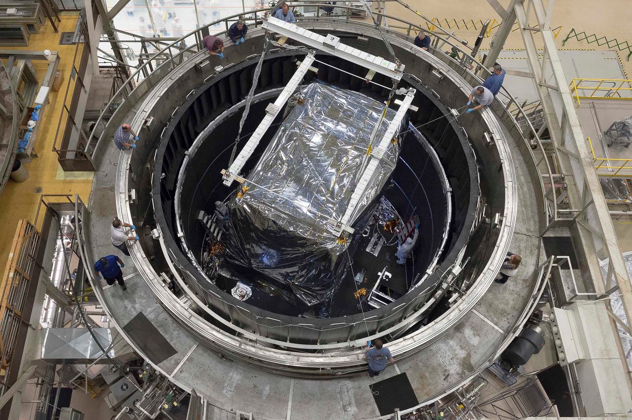 NASA technicians conduct final cold tests on James Webb Space Telescope instruments at Goddard Space Flight Center.