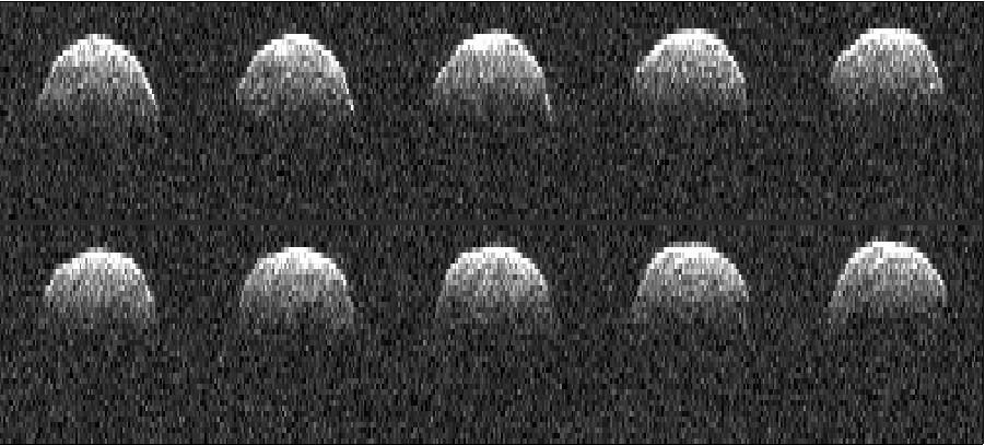 Radar image of asteroid 1999 RQ36 captured by NASA's Deep Space Network in California.