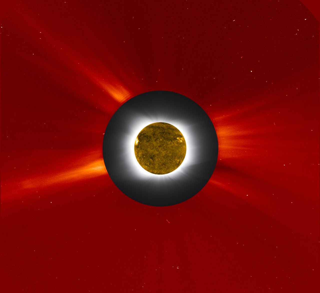 Composite image of solar eclipse on July 11, 2010, showing various eclipse phases against a dark sky.