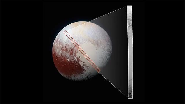High-resolution close-up of Pluto's surface captured by New Horizons during its July 14, 2015 flyby.