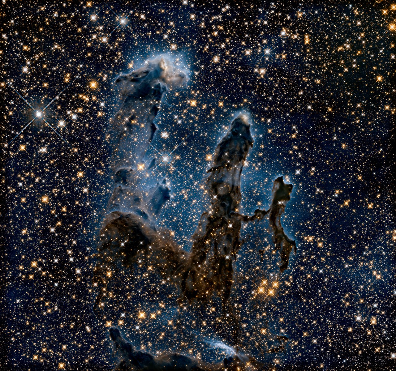 Pillars of Creation in near-infrared (Hubble)