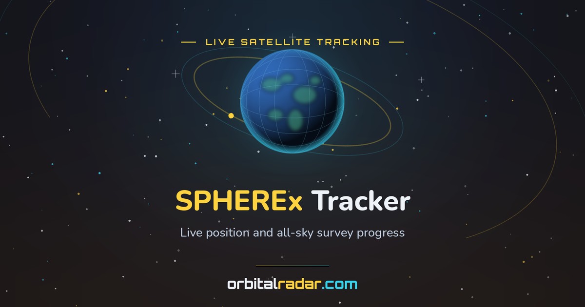 SPHEREx Live Tracker, Where Is It Now | Orbital Radar