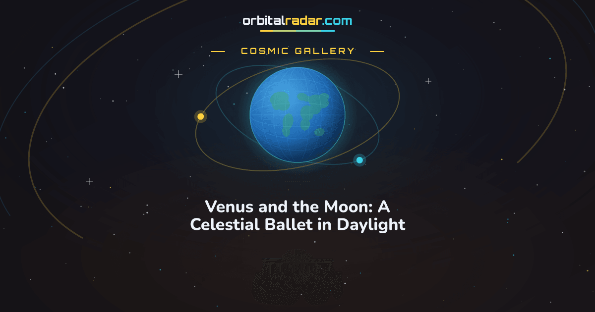 Cosmic Gallery card: Venus and the Moon: A Celestial Ballet in Daylight