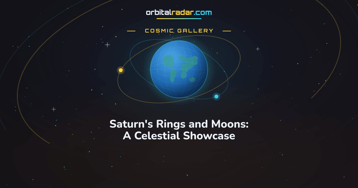 Cosmic Gallery card: Saturn's Rings and Moons: A Celestial Showcase