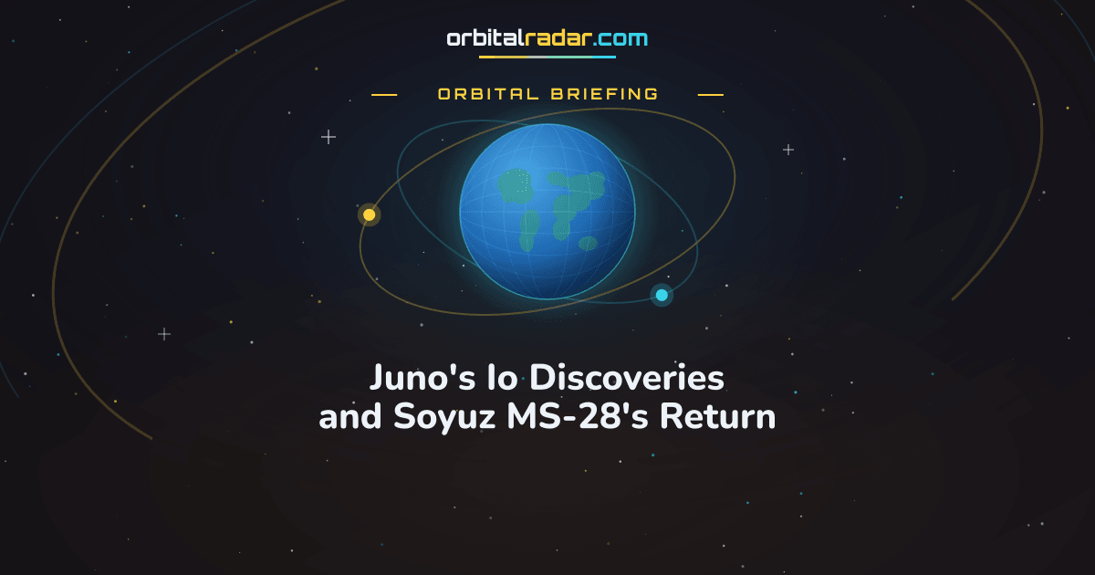 Orbital Radar card: Juno's Io Discoveries and Soyuz MS-28's Return