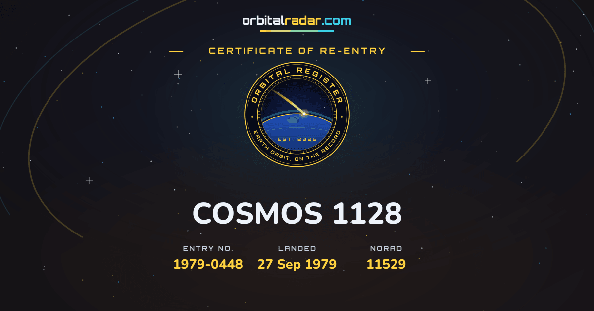 K*s様 kosmos COSMOS 1128 landing, 27 Sep 1979 | Orbital Register 1979-0448