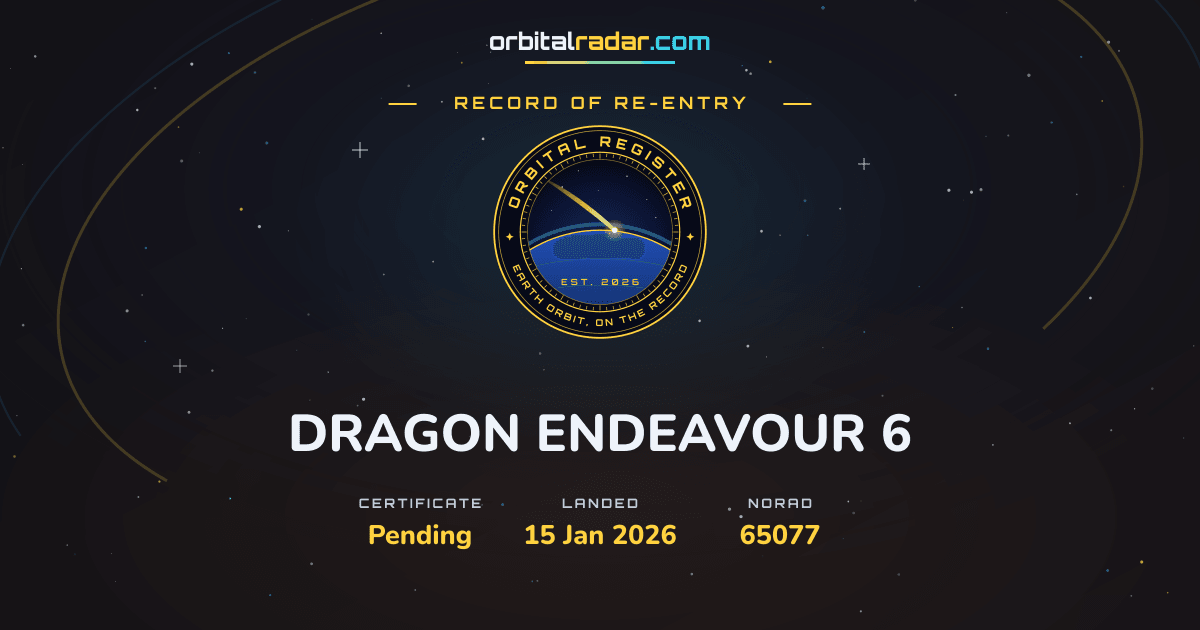 DRAGON ENDEAVOUR 6 landing, 15 Jan 2026 | Orbital Register