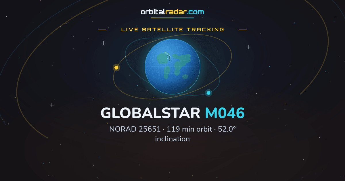 GLOBALSTAR M046 — Live Tracking & Orbital Data | NORAD 25651 | Orbital ...