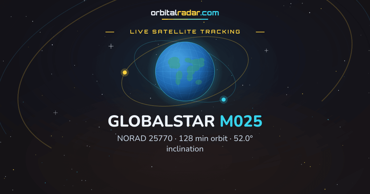 GLOBALSTAR M025 — Live Tracking & Orbital Data | NORAD 25770 | Orbital ...