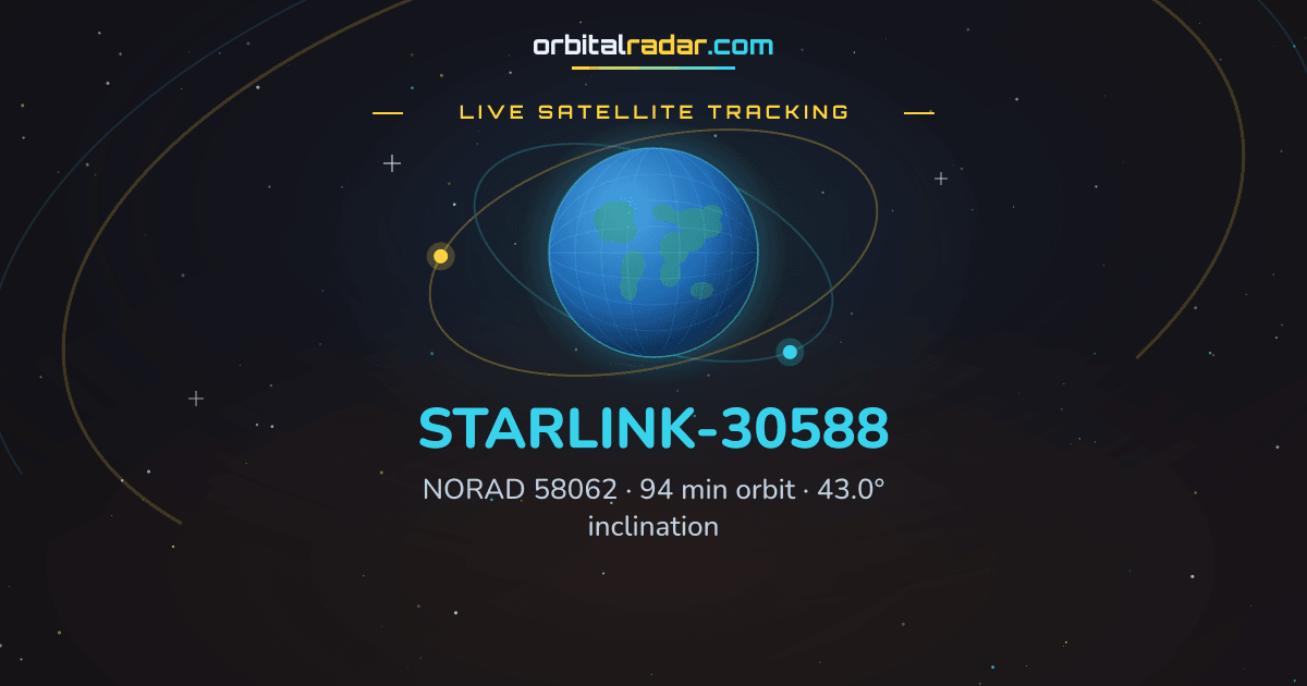 STARLINK-30588 — Live Tracking & Orbital Data | NORAD 58062 | Orbital Radar