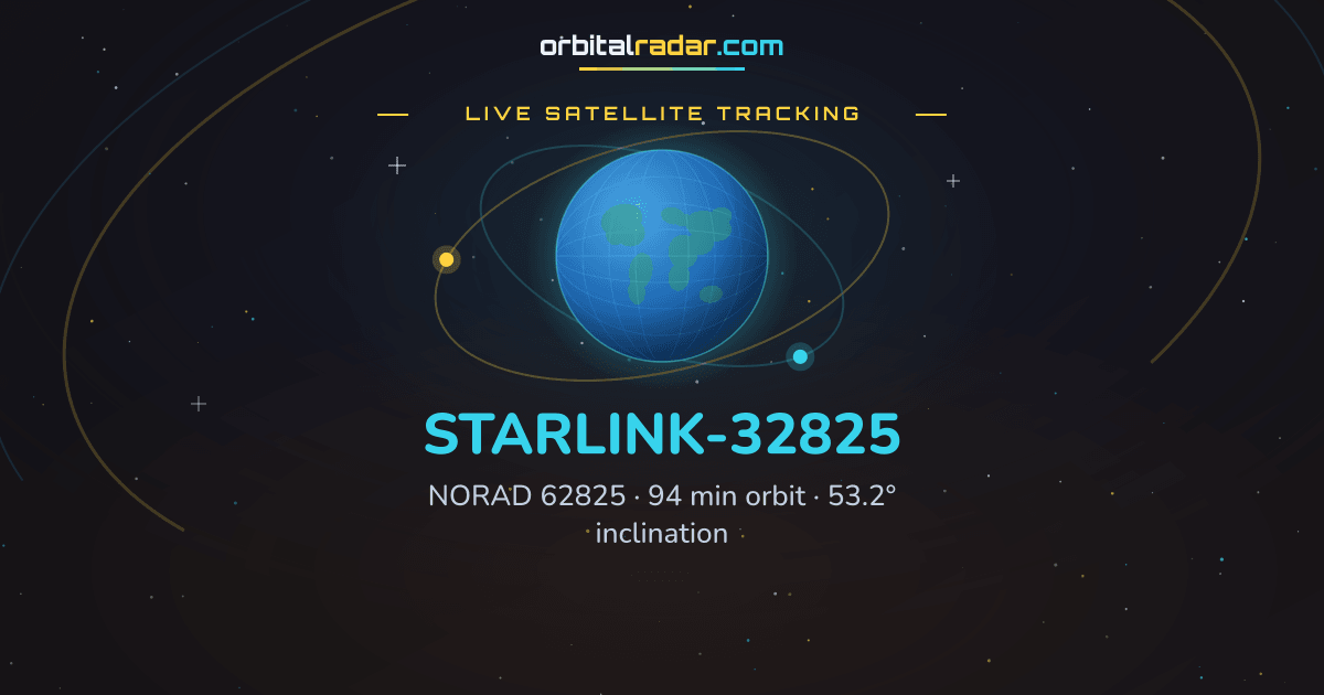 STARLINK-32825 — Live Tracking & Orbital Data | NORAD 62825 | Orbital Radar