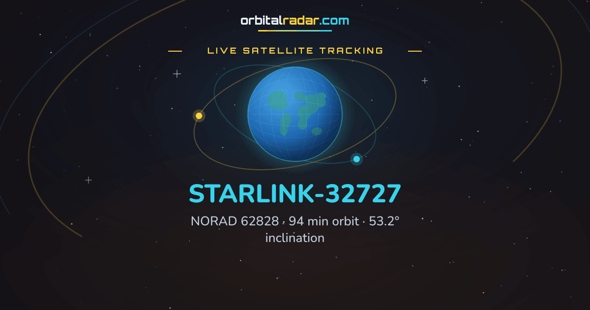 STARLINK-32727 — Live Tracking & Orbital Data | NORAD 62828 | Orbital Radar