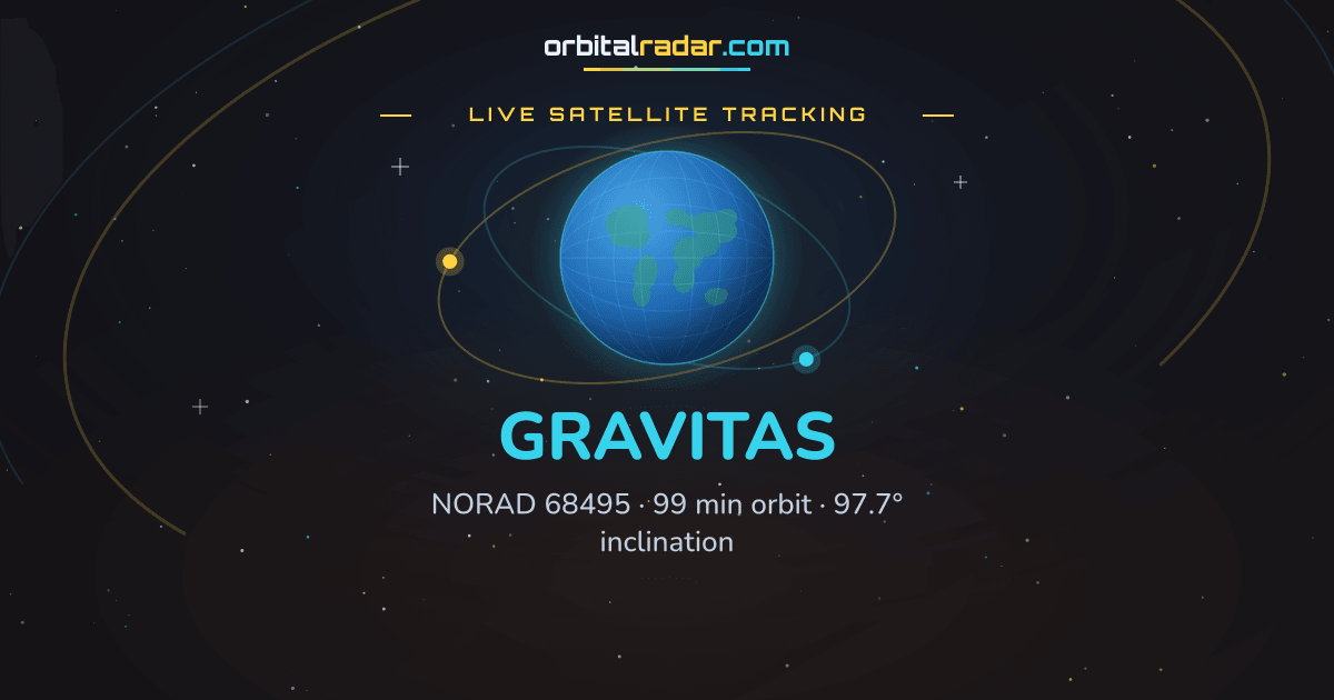 Eweather Map GRAVITAS — Live Tracking & Orbital Data | NORAD 68495 | Orbital Radar