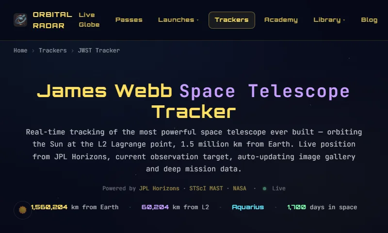 JWST Tracker preview