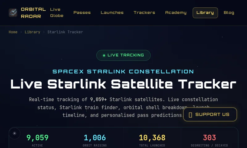 Starlink Tracker preview